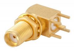 SMA母头，弯角，PCB 板焊接式