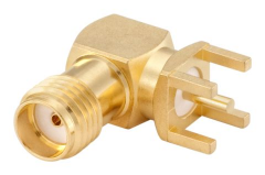 SMA母头，弯角，PCB 板焊接式